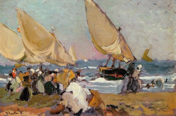 そよ風の日の帆船 バレンシアの画家 ホアキン・ソローリャ Oil Paintings